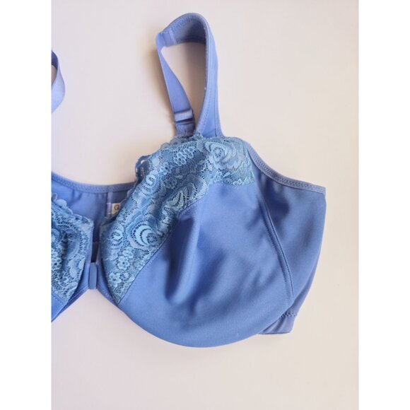 Glamorise Front Closure 1245 Blue Wonderwire Underwire Full Coverage Bra 42DD - Picture 2 of 8